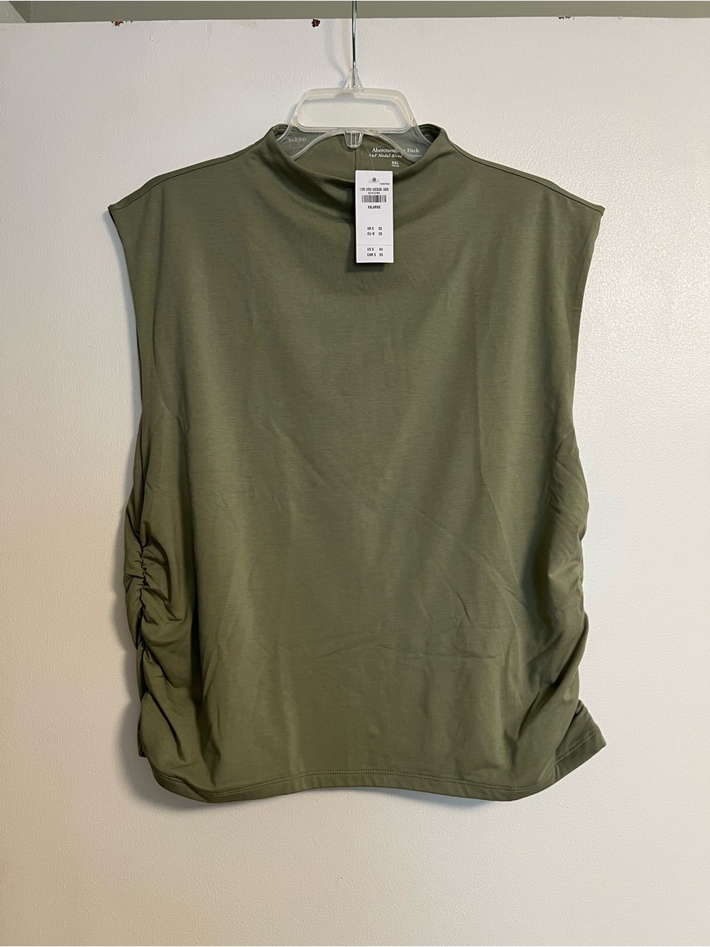 Abercrombie & Fitch Sleeveless Mock Neck Tank — Olive